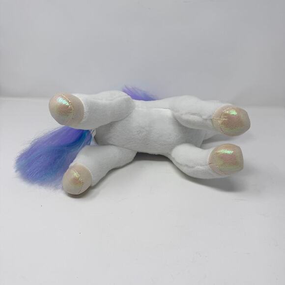 New Adventures White Unicorn Blue Purple Mane and Tail Iridescent Horn Hooves - Picture 8 of 10